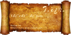 Törő Ákos névjegykártya