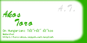 akos toro business card